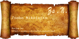 Zsebe Nikoletta névjegykártya
