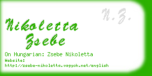 nikoletta zsebe business card